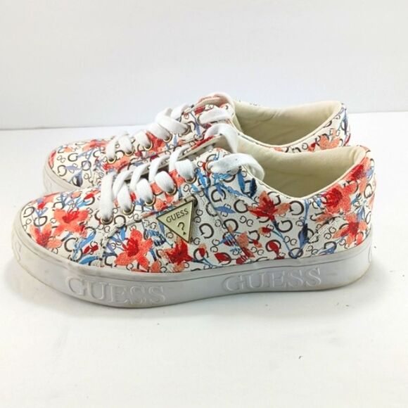 Guess Astray Multi Floral Sneaker Shoes Floral Alphabet Pattern Womans 7........ - Picture 10 of 14